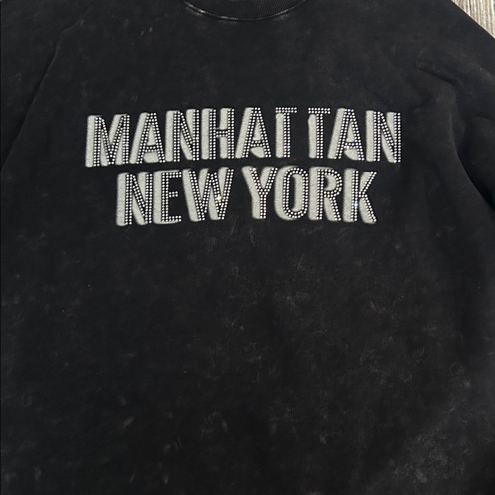 Wild Fable Manhattan New York Black Crewneck Sweater Rhinestones XXL - Picture 5 of 10